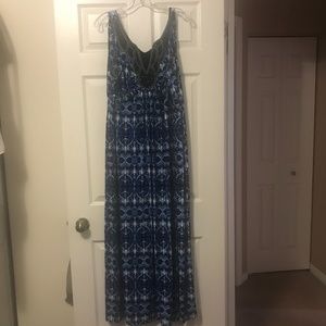 Women’s Plus Embellished Blue/Blk Maxi Dress (20)